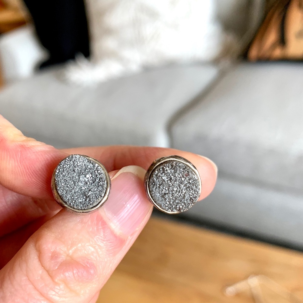 Silpada Crystal Cave Sterling Silver Druzy Studs